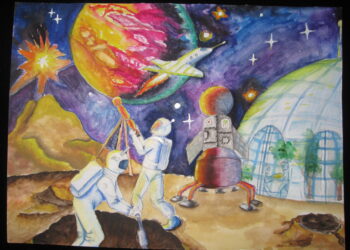 Взор, устремен  към Вселената